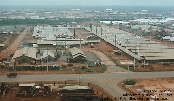 24 Evac hospital Long Binh - this hospital backed up the Australian medical effort by handling very serious cases from the Australian and New Zealand forces [24 Evac archives]