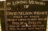 headstone Pte David Wright RNZIR at St Marys Church Esk Valley South Canterbury [K Langston]