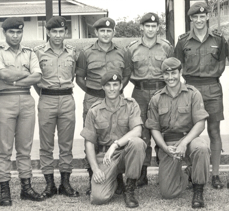 Rolly Manning [centre rear] with the W3 training team back at Terendak Camp early 1971 [Young]