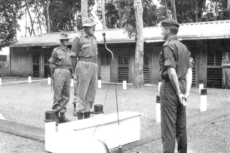 Brigadier Henderson addressing the Company [NZ Army Museum]