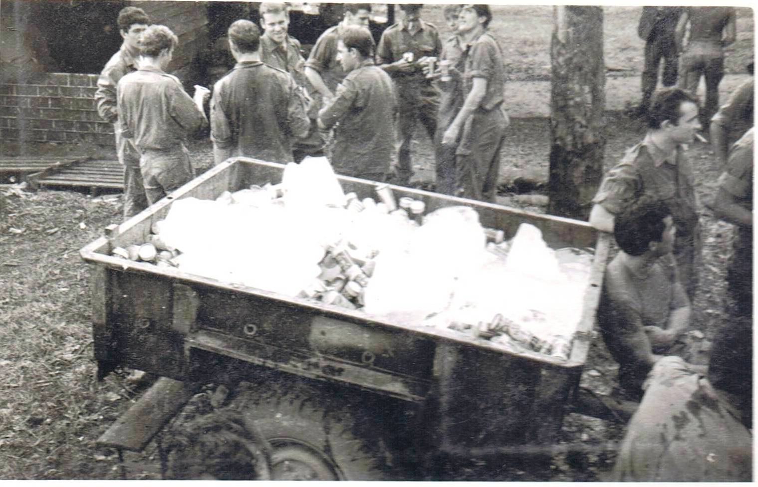 final post-op BBQ 31 October 1970 - beer trailer in foreground [Brooker]