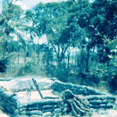W3 mortar section in location - no other fire support was available except 8" howitzers from the mainland    [Binning]